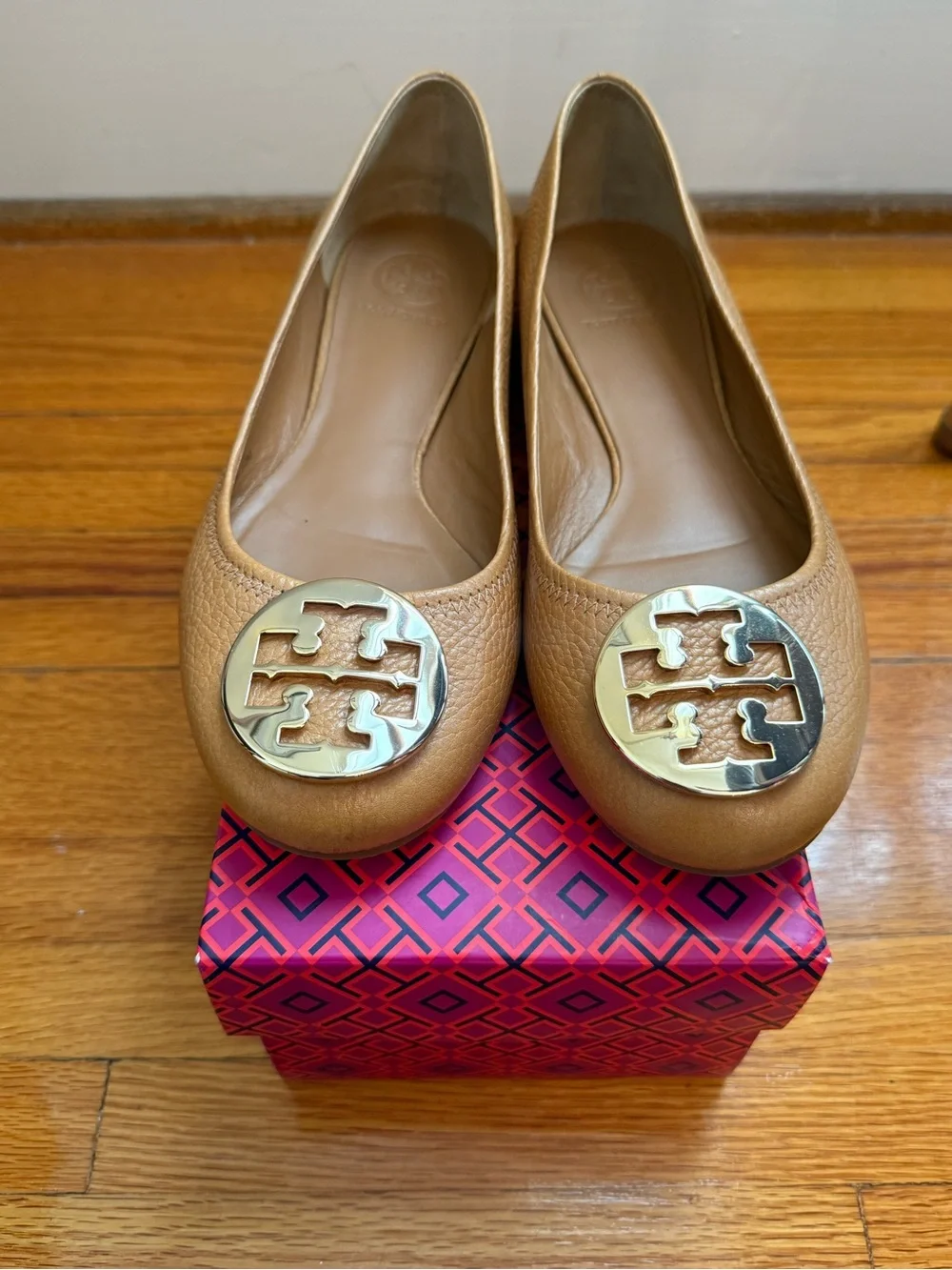 Tory Burch Royal Tan/Gold Reva Ballet Flat